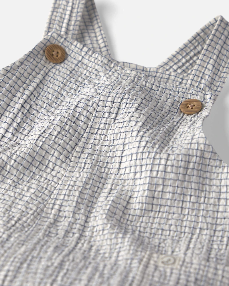 Baby Organic Cotton Seersucker Gauze Shortalls