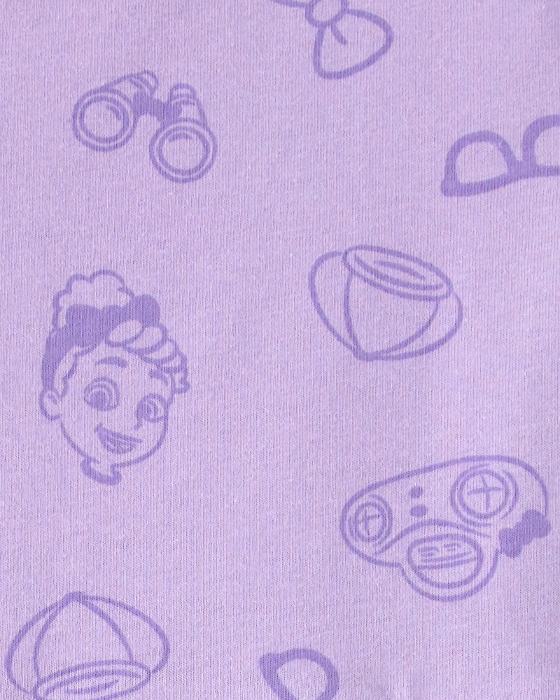 Toddler Girl Blippi Short-Sleeve Dress – Lavender