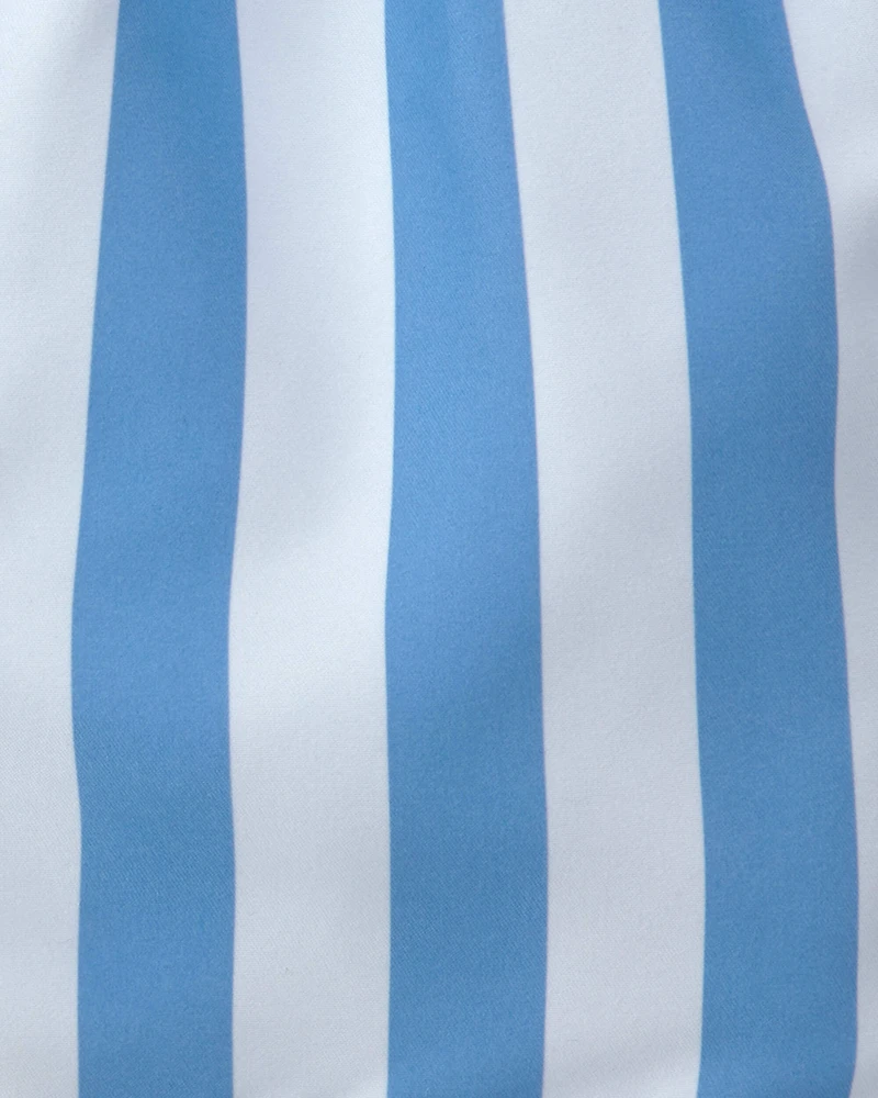 Toddler Boy Striped Swim Trunks - Blue