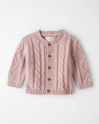 Baby Girl Organic Cotton Cable Knit Cardigan