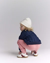 Toddler Boy Quilted Bomber Jacket - Navy