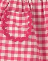 Baby Girl Gingham Pocket Skort – Red