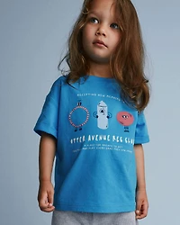 Toddler 'Recreation Club' Rolled Cuff Tee - Turquoise