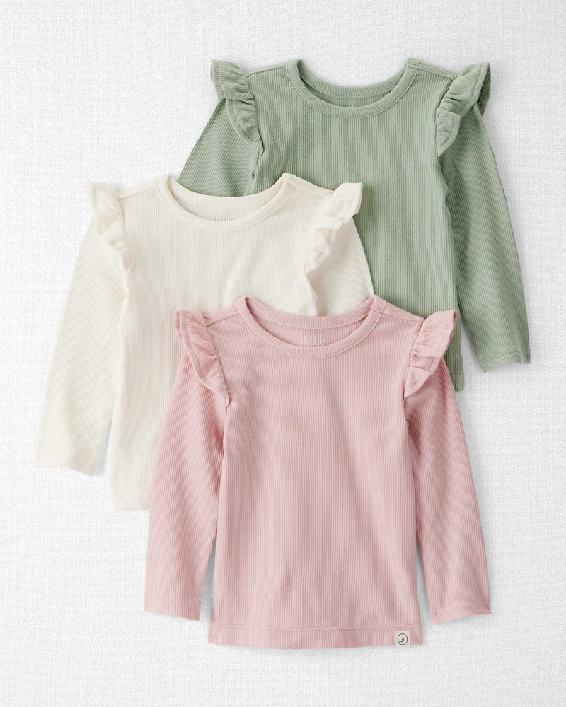 Baby Girl 3-Pack Organic Cotton Ribbed Tees