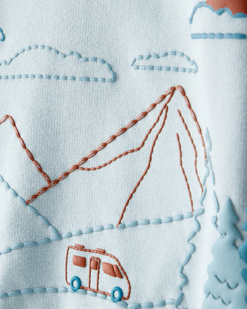 Toddler Boy 2-Piece Mountain Pullover & Pant Set - Blue