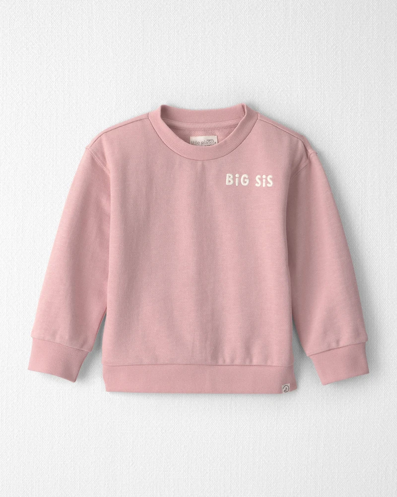Toddler Girl Organic Cotton Big Sis Pullover