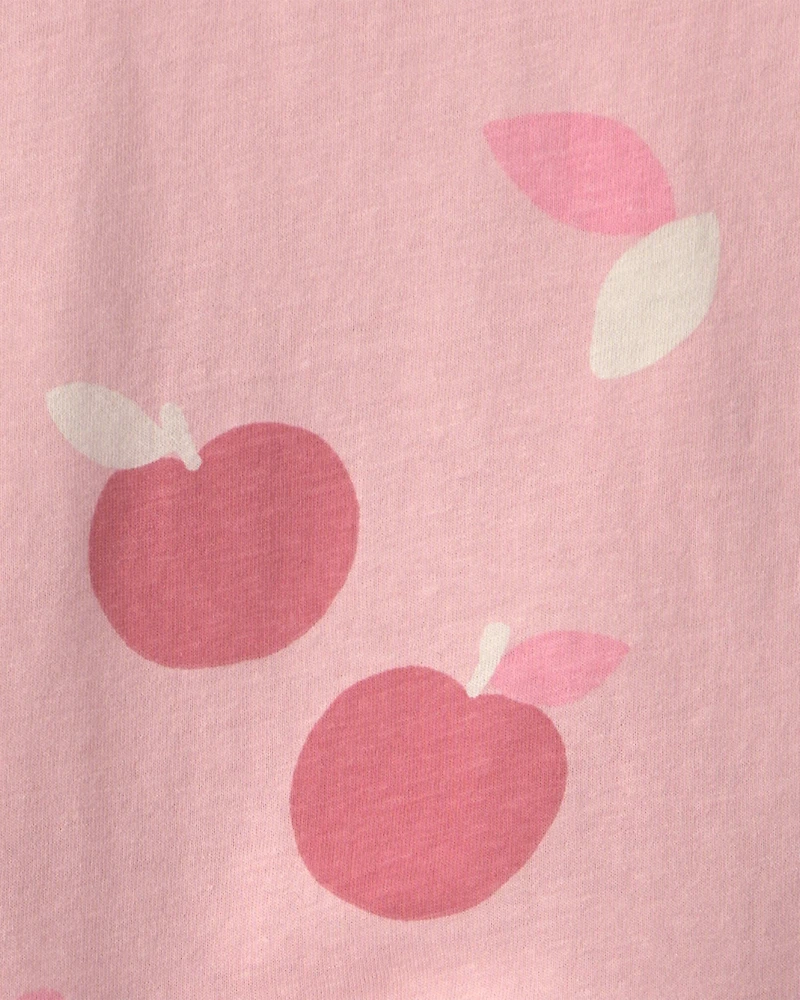 Toddler Girl Apple Long-Sleeve Top – Pink