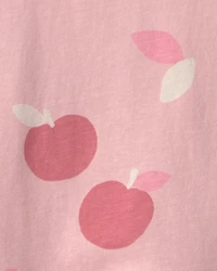 Toddler Girl Apple Long-Sleeve Top – Pink