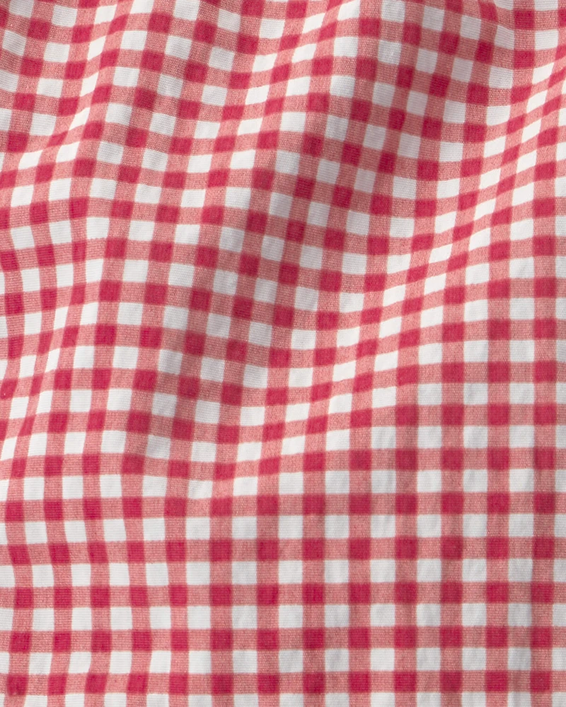 Baby Boy Recycled Swim Trunks Red Gingham
