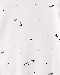 Baby Girl 3-Piece Bow Fleece Long-Sleeve Bodysuit & Pant Set