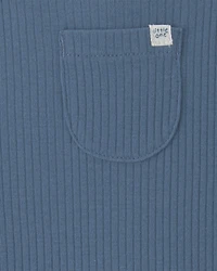 Baby Boy 2-Piece Safari Overall Set - Blue/Cream