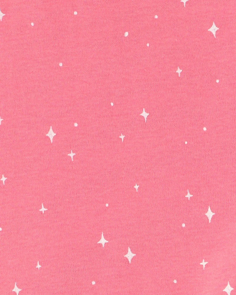 Girls 4-Piece Unicorn 100% Cotton Snug Fit Pyjama Set - Coral/Pink