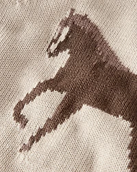 Toddler Organic Cotton Horse Sweater Knit Pullover