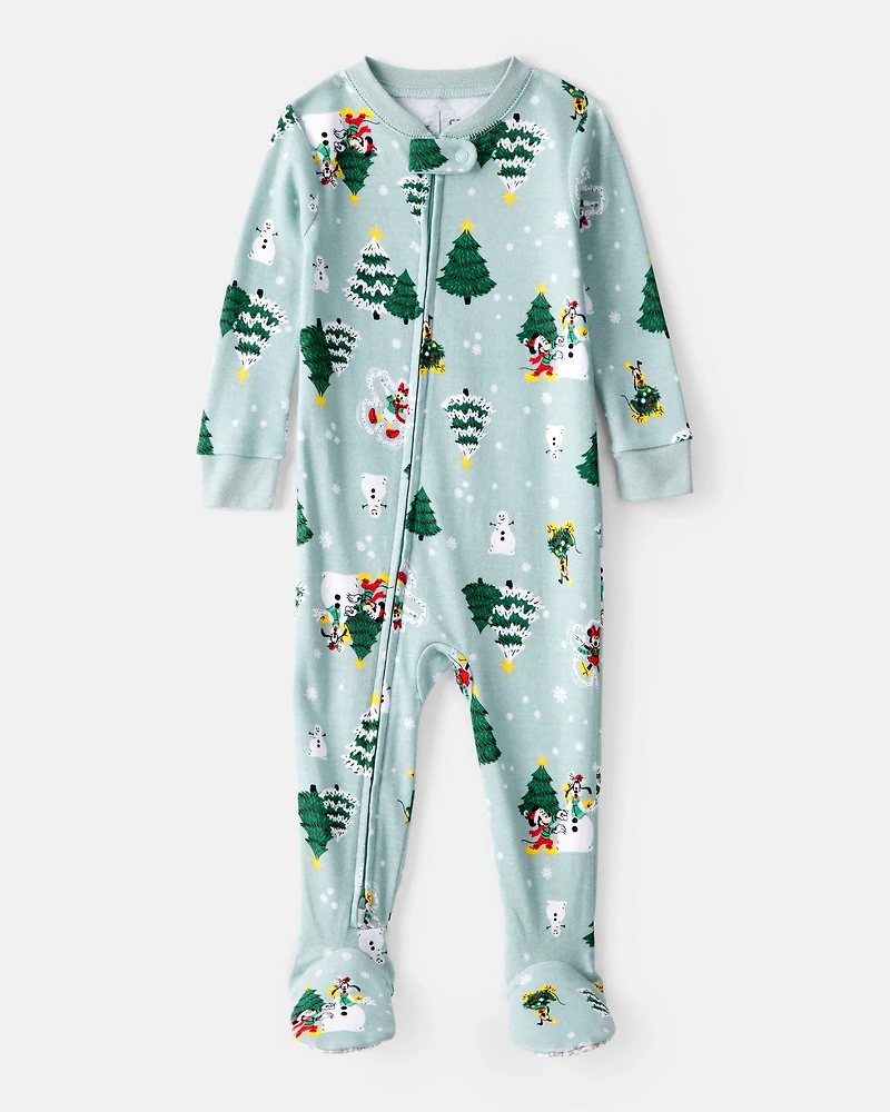 Baby Disney© Mickey Mouse 100% Cotton Long-Sleeve Snug Fit 1-Piece pyjamas - Blue