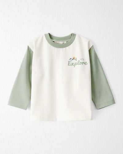 Baby Girl Organic Cotton Let's Explore Long-Sleeve Tee