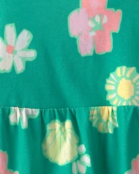 Girls Floral Tank Top - Green