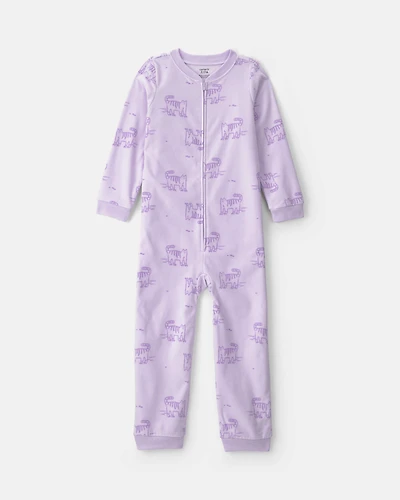 Girls Roller Skating Cat' Long-Sleeve Loose Fit 1-Piece Pyjama