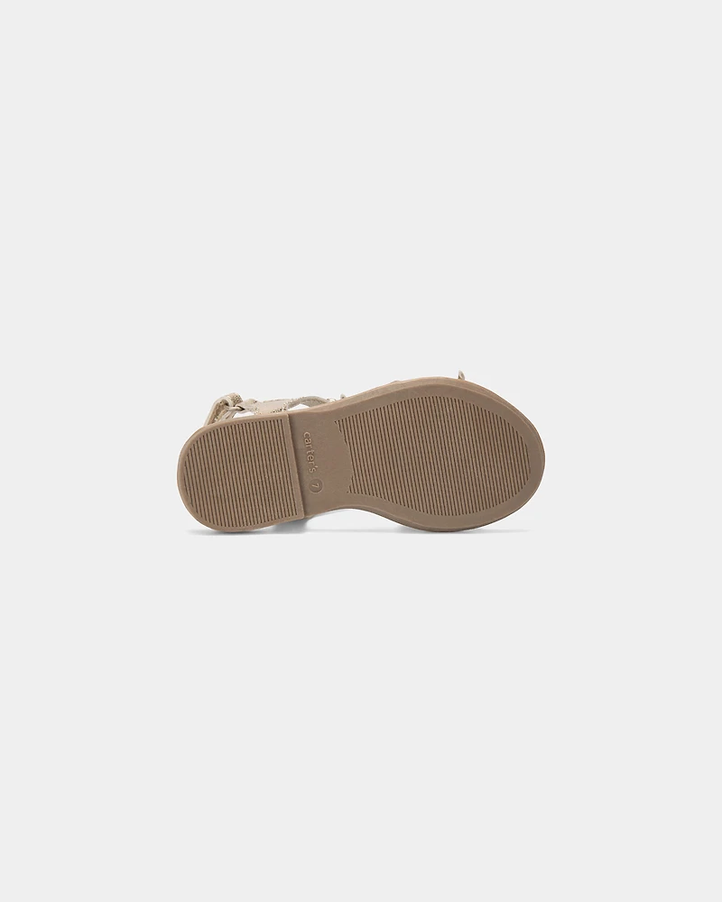 Toddler Girl Metallic Bow Sandals - Gold