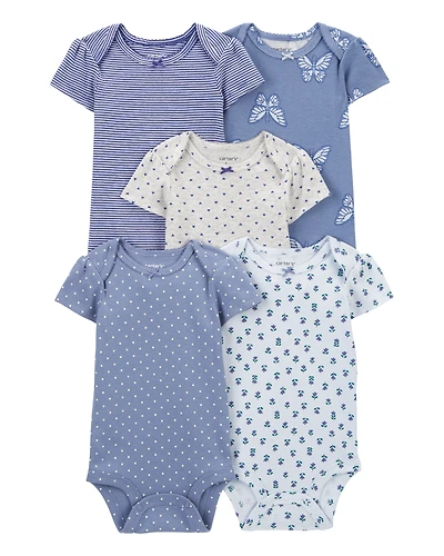Baby 5-Pack Butterfly Short-Sleeve Bodysuits