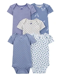 Baby 5-Pack Butterfly Short-Sleeve Bodysuits