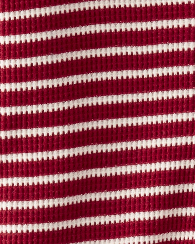 Baby Organic Cotton Waffle Knit Striped Sleep & Play Pajamas