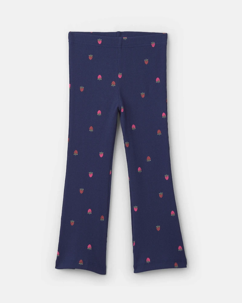 Baby Girl 2-Piece 'Sweet & Kind' Strawberry Long-Sleeve Top Pant Set - Navy Blue