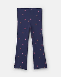 Baby Girl 2-Piece 'Sweet & Kind' Strawberry Long-Sleeve Top Pant Set - Navy Blue