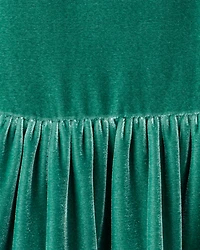 Toddler Girl Velour Dress - Green