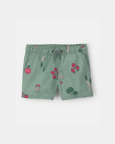 Baby Boy Veggie Fruit Shorts - Green