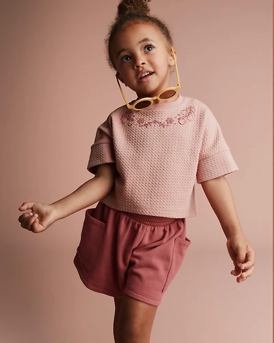 Toddler Girl Swing Short with Pockets - Burgundy