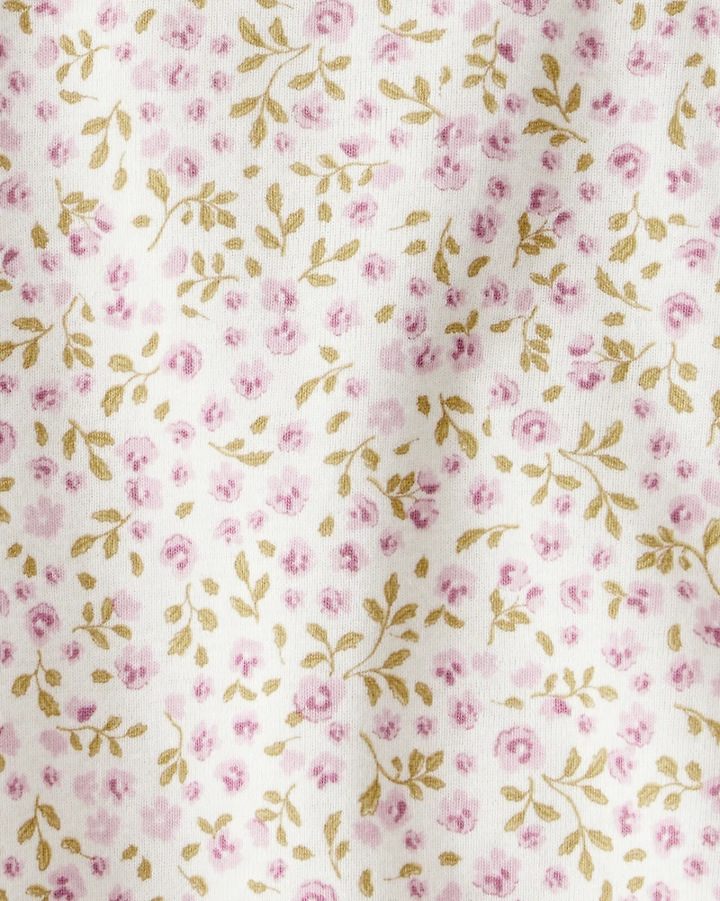 Baby Boy 2-Piece Organic Cotton Overall Set Floral Print