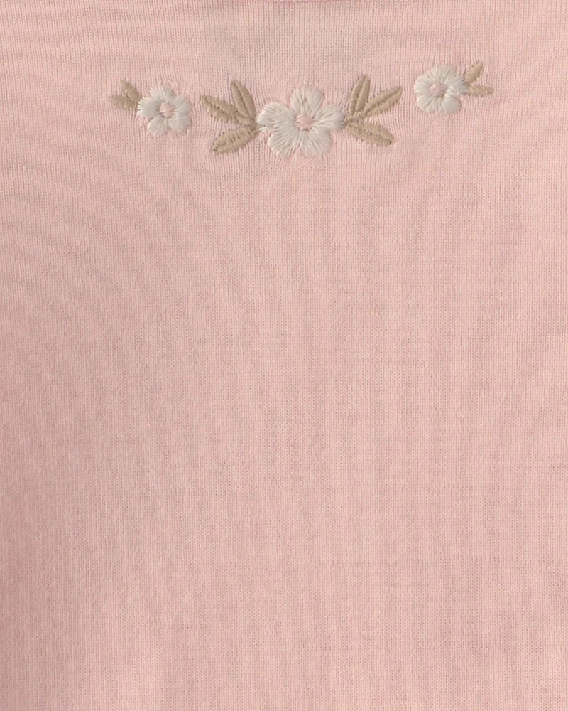 Baby Girl 3-Piece Flowers Bodysuit & Pant Set - Pink/Ivory