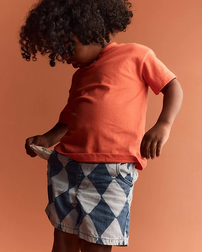 Toddler Boy Bermuda Short Diamond Denim Print