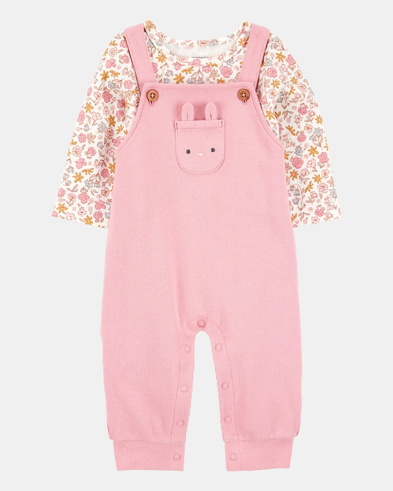 Baby 2-Piece Floral Long-Sleeve Tee & Coverall Set