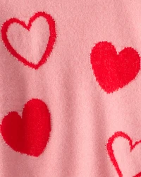 Girls Heart Long-Sleeve Sweater - Pink
