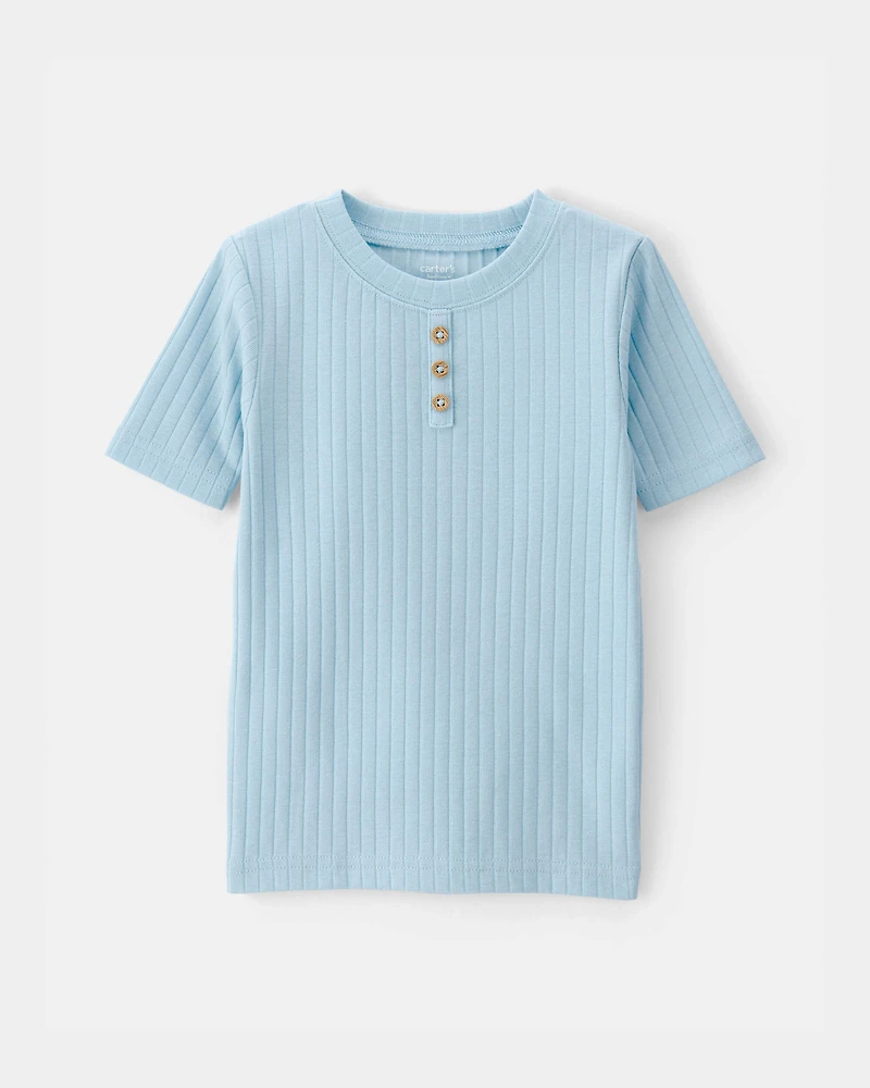 Baby Boy Rib Snug Fit 2-Piece Pyjama Set - Blue