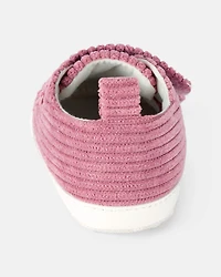 Baby Girl Corduroy Slip-On Shoes - Pink