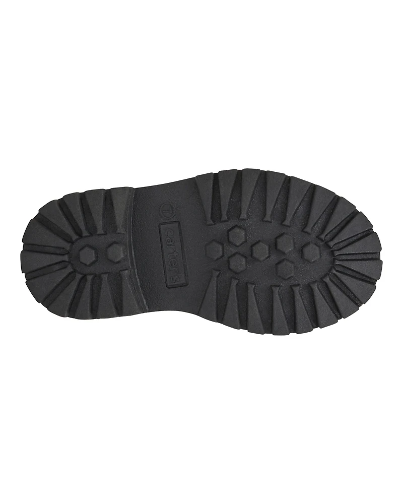 Toddler Girl Butterfly Heart Buckle Boots - Black