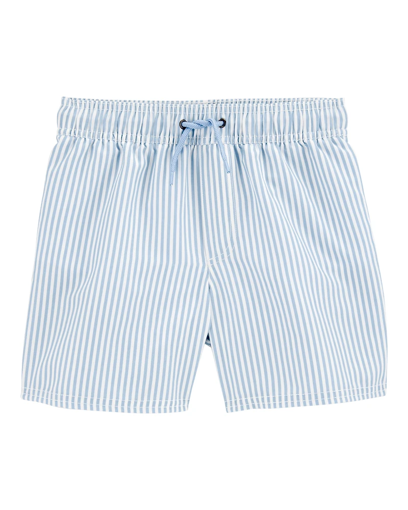Boys Striped Swim Trunks - Blue