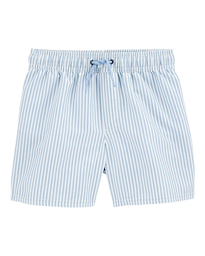 Boys Striped Swim Trunks - Blue