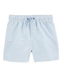 Boys Striped Swim Trunks - Blue