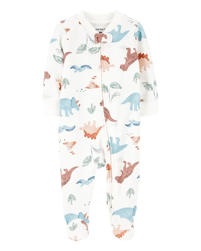Baby Boy Dinosaur 2-Way Zip Cotton Sleeper pyjamas
