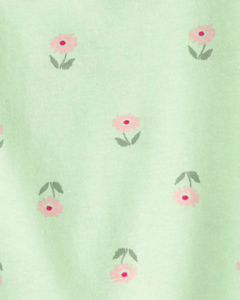 Toddler Girl Floral Top - Green