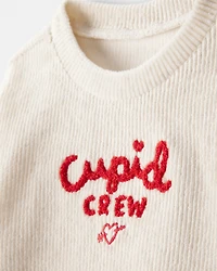 Baby Valentine's Day Cupid Crew 2-Piece Long-Sleeve Tee & Pant Set - Ivory
