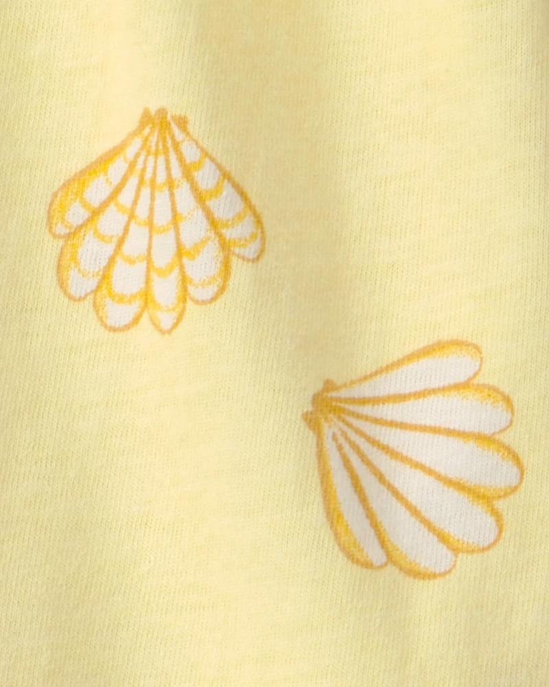 Baby Girl 2-Piece Shell Top & Short Set - Yellow/White