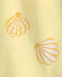 Baby Girl 2-Piece Shell Top & Short Set - Yellow/White