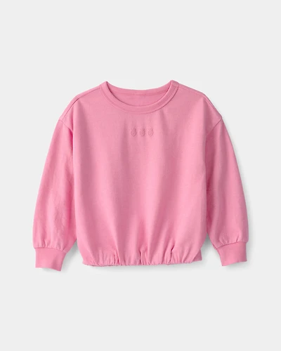 Toddler Girl Strawberry French Terry Pullover Sweatshirt - Pink