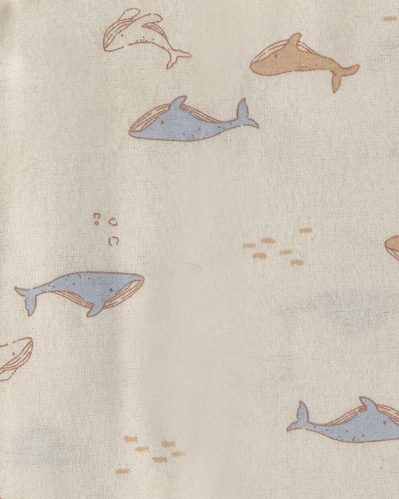 Baby 4-Pack Whale Receiving Blankets - Blue/Ivory
