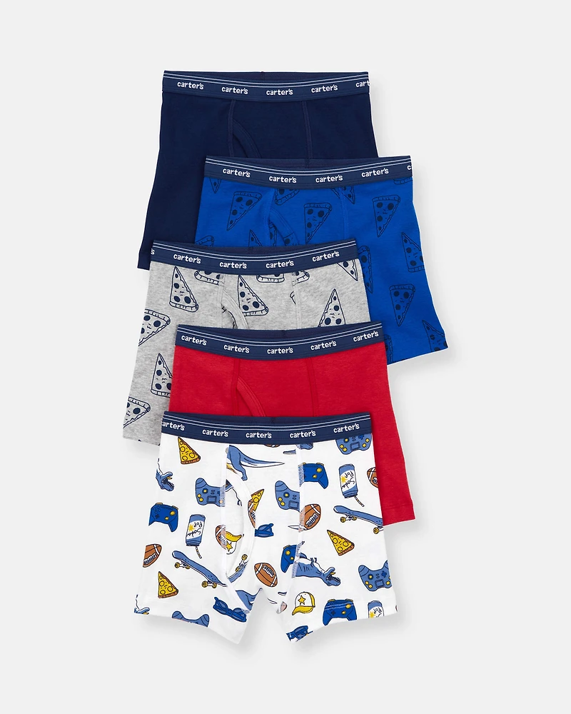 Boys 5-Pack Print Boxer Brief Underwear