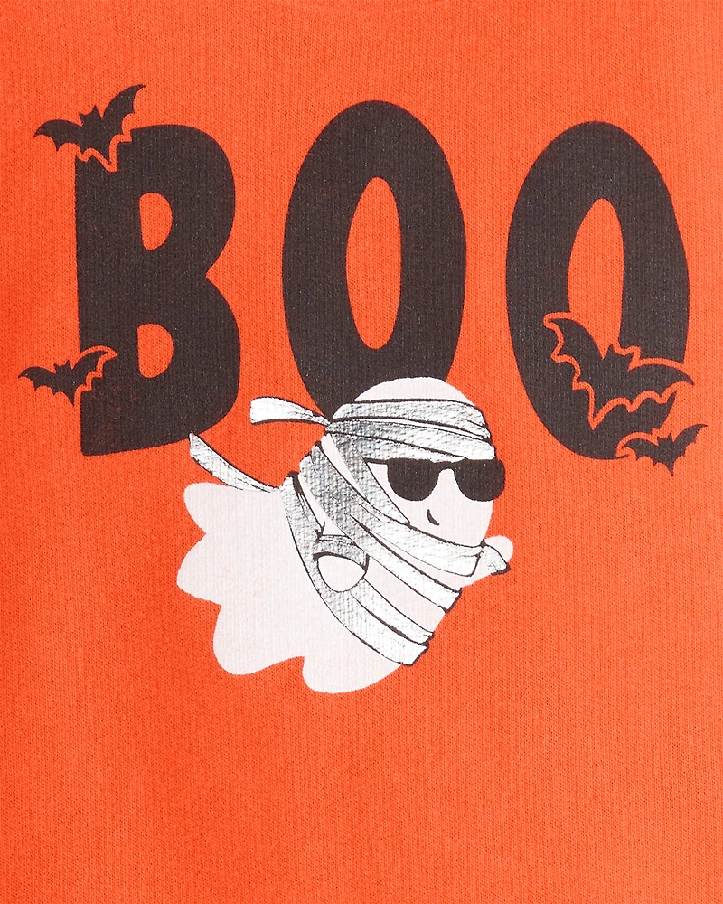 Baby 2-Piece Halloween Ghost Pullover Sweatshirt & Jogger Set - Orange/Black